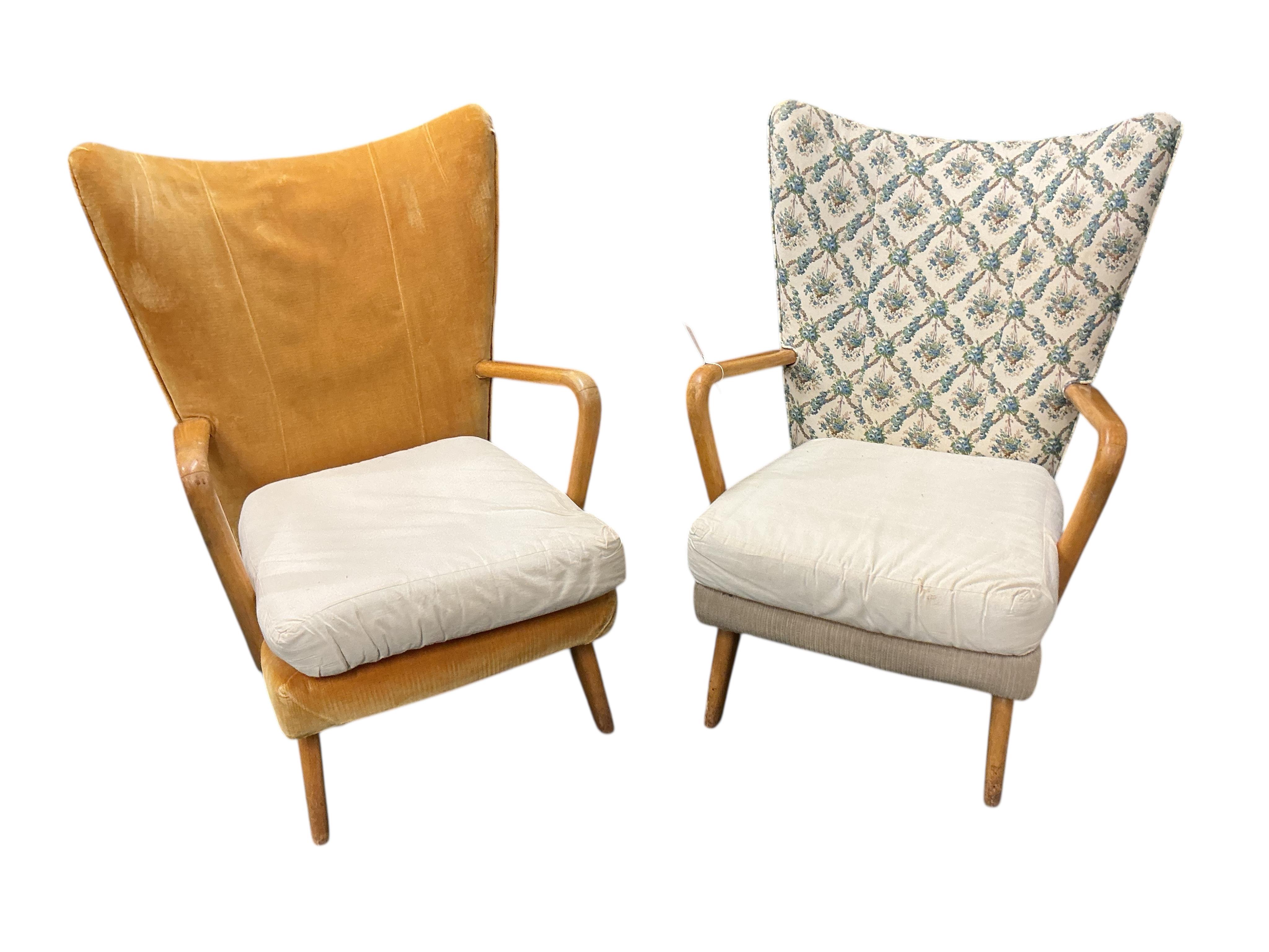 A pair of Howard Keith Bambino armchairs, width 50cm, depth 52cm, height 92cm